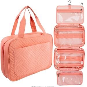 RAMBEO Womens Hanging Toiletry Travel Bag Rose Gold Zippered Water Resistant NWT